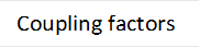 Coupling factors